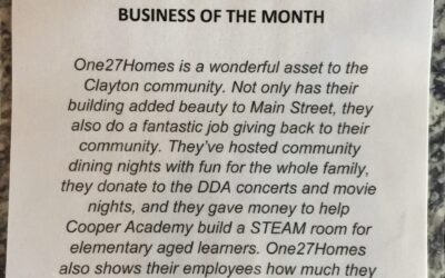 One27Homes named Outstanding Business of the Month